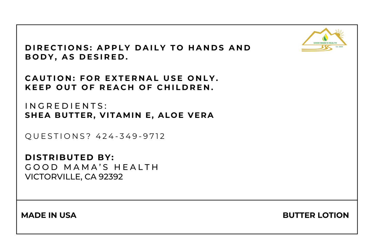 Vegan Butter Lotion (Fragrance-Free) 8oz