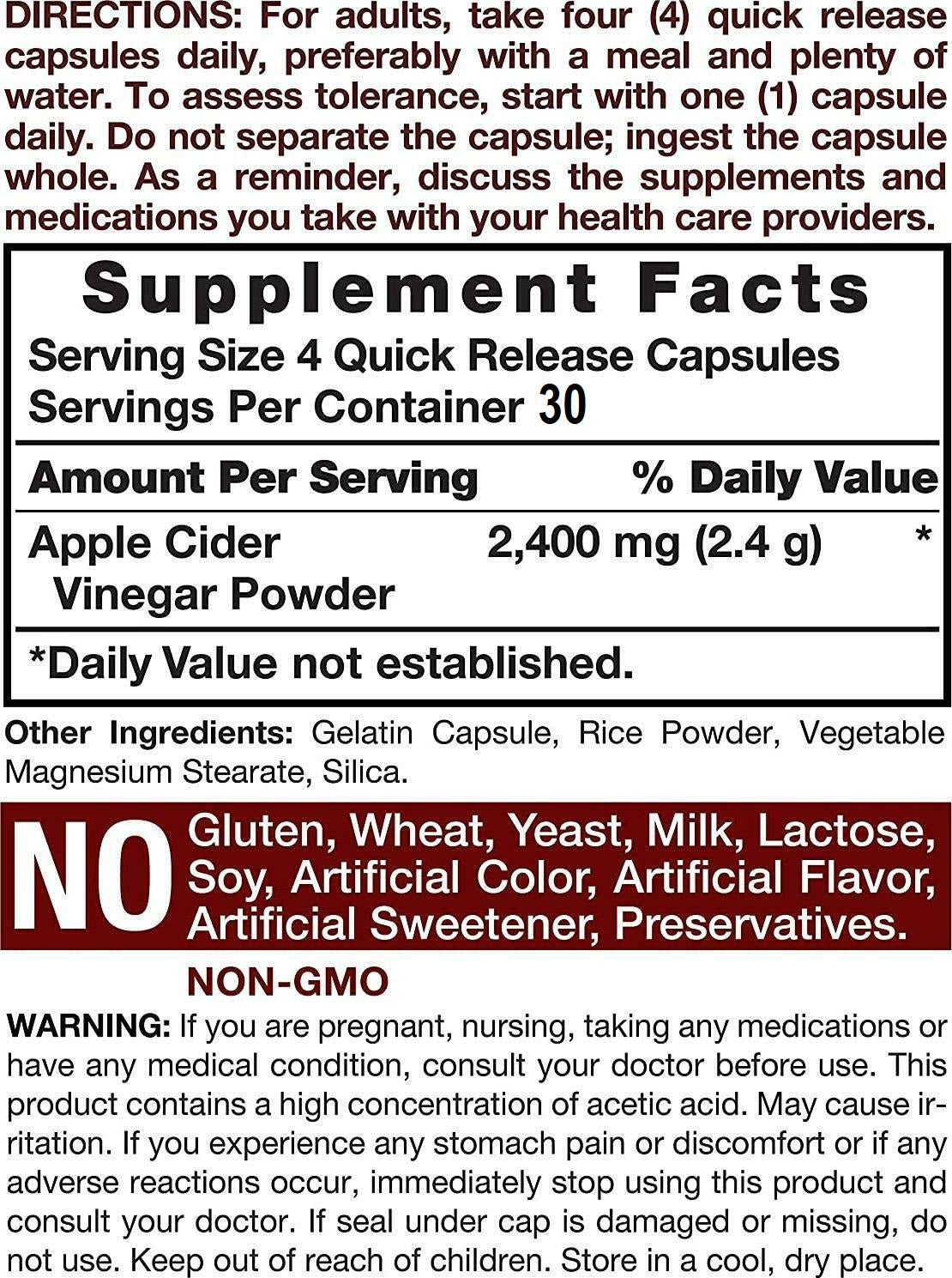 Apple Cider Vinegar & B-6 Capsules
