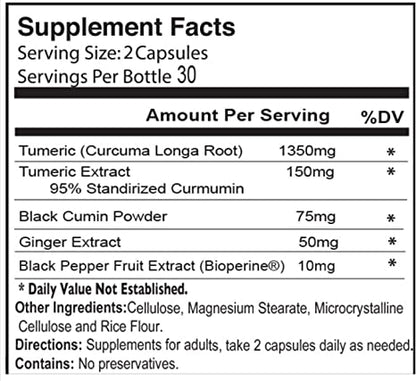 Turmeric Black Pepper with Black Seed capsules