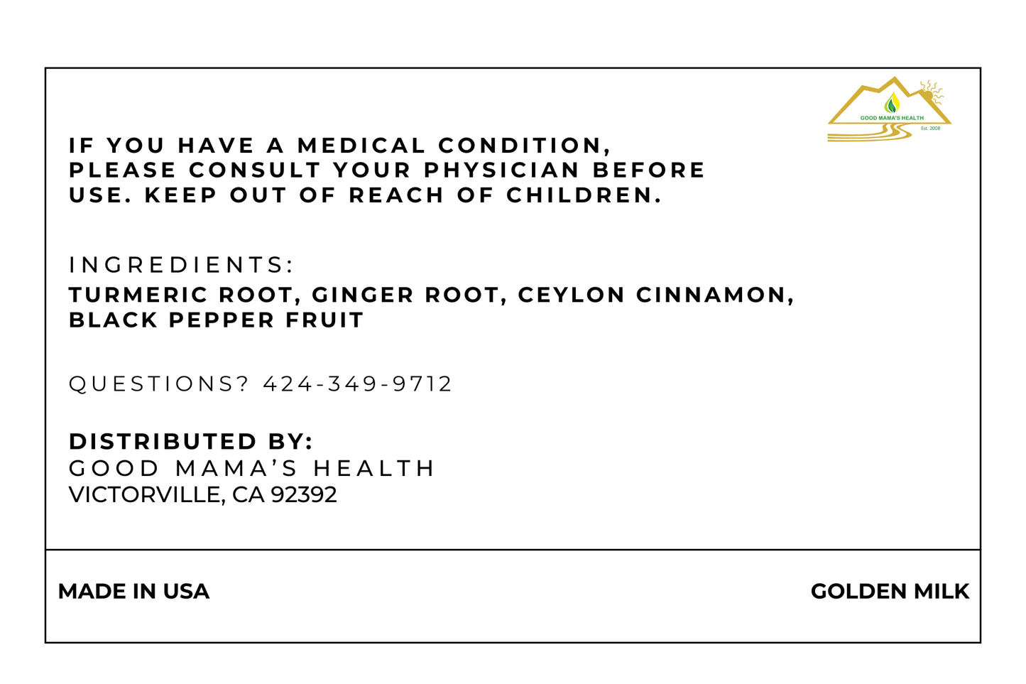 Turmeric Tea Mix (Golden Milk)